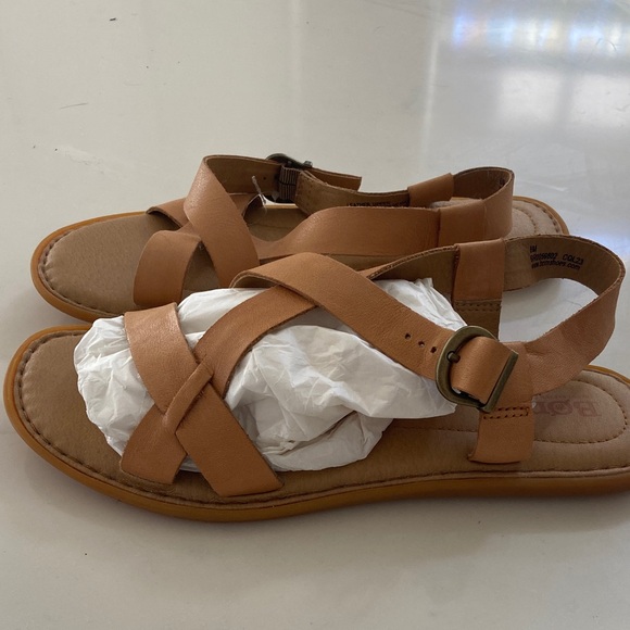 Born Tan Leather Strappy Sandals - Picture 3 of 14